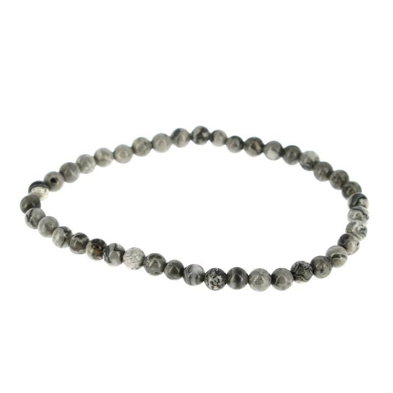 Braccialetto con perline di pietra di diaspro da 4 mm