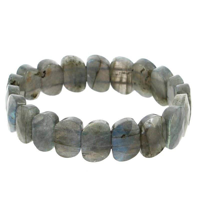 Bracciale Labradorite EXTRA Piastrine Sfaccettate 10 x 15 mm