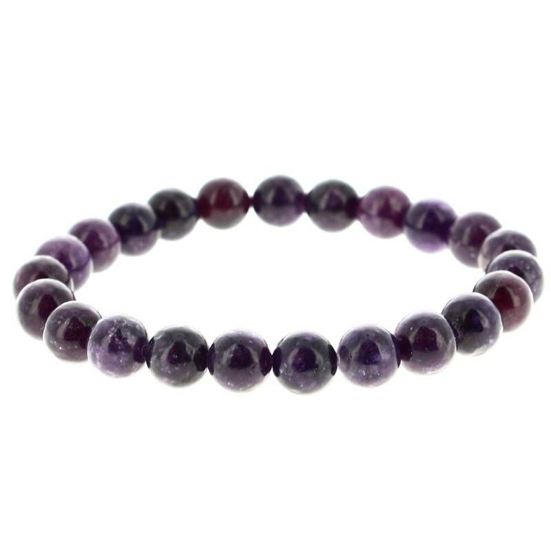 Bracciale in lepidolite scura da 8 mm