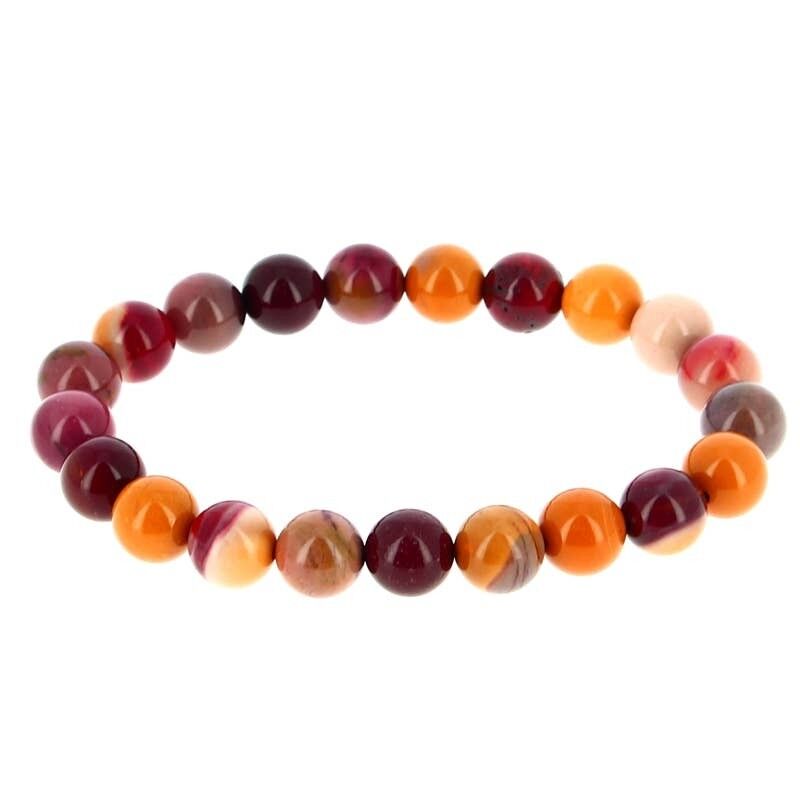 Bracciale Mookaïte perline da 8 mm