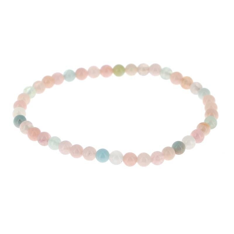 Bracciale Berillo (Morganite) EXTRA perline da 4 mm