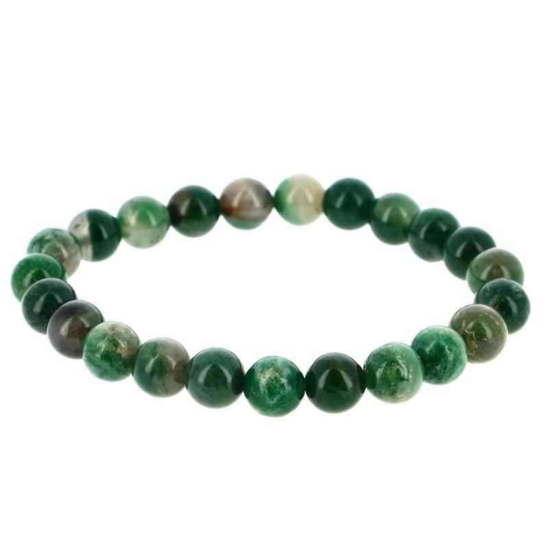 Braccialetto di perline di mica verde 8 mm