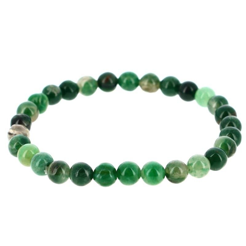 Braccialetto con perline di mica verde da 6 mm