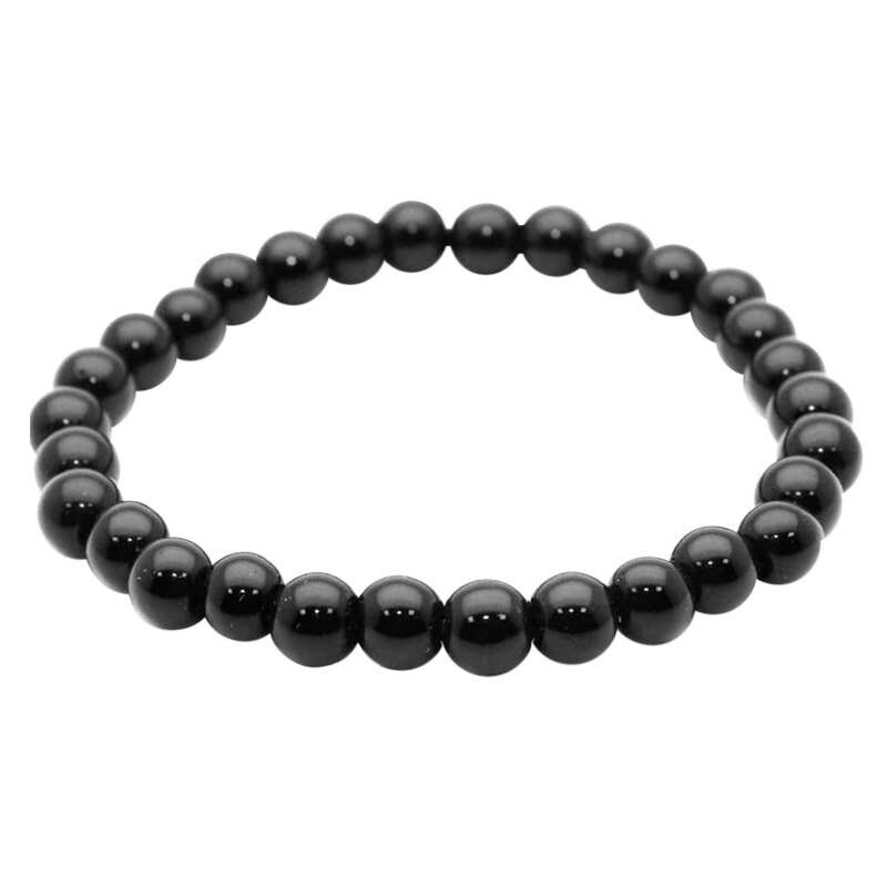 Bracciale in ossidiana nera da 6 mm