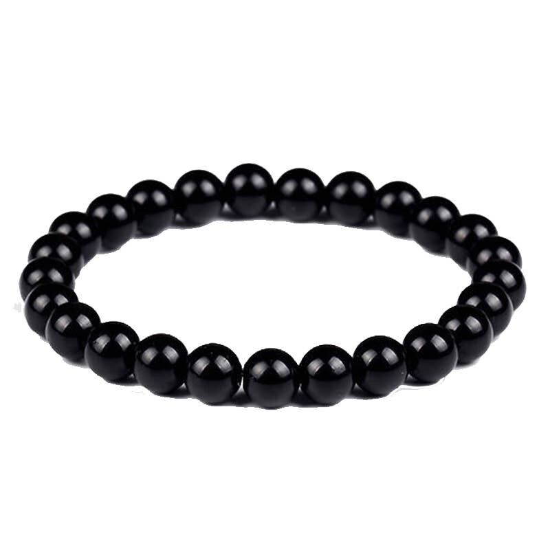 Bracciale in ossidiana nera da 8 mm