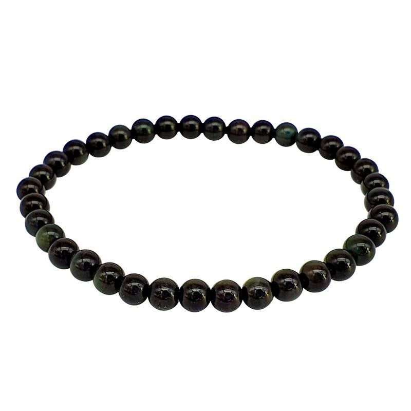 Perle di ossidiana verde occhio celeste EXTRA 4 mm