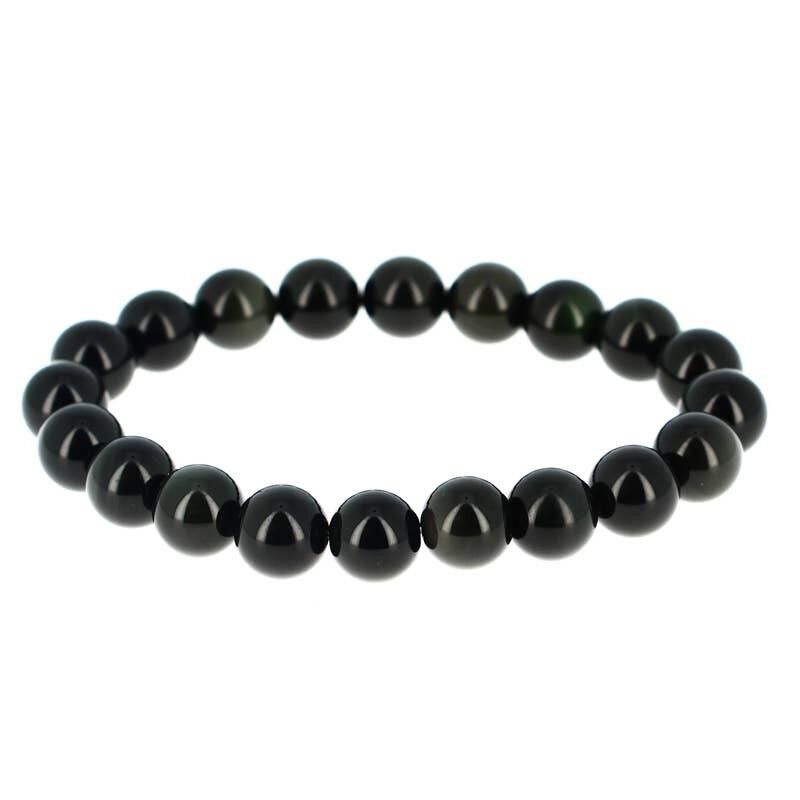 Bracciale EXTRA in ossidiana Celestial Eye, perle da 10 mm
