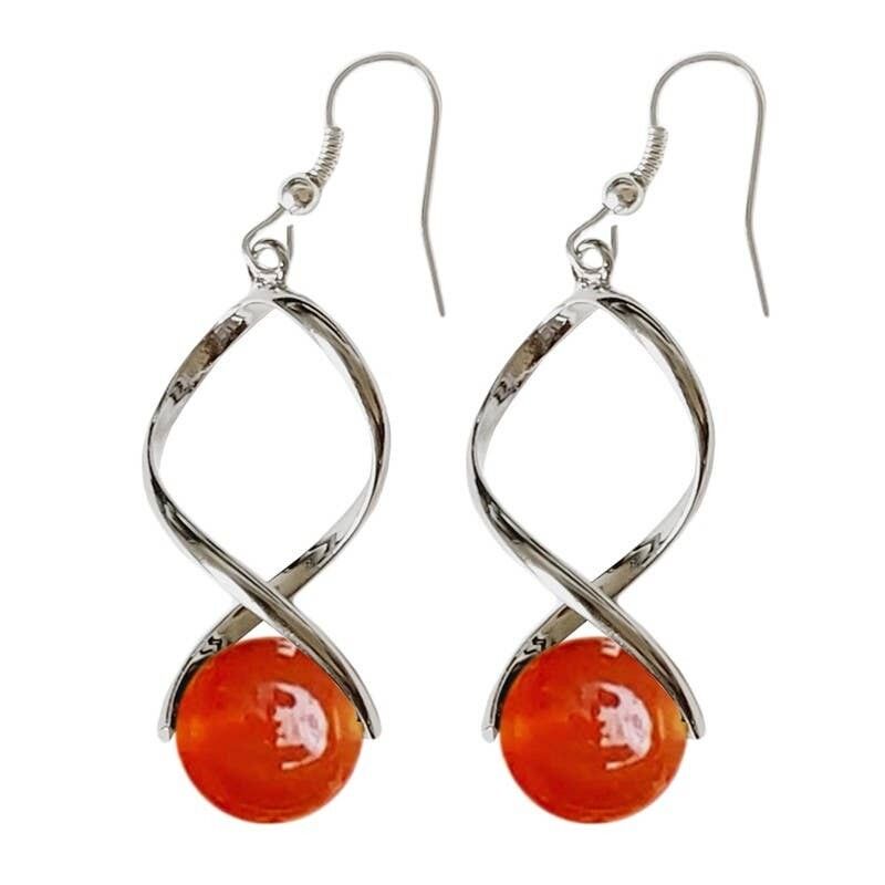 Orecchini con perle di corniola da 12 mm