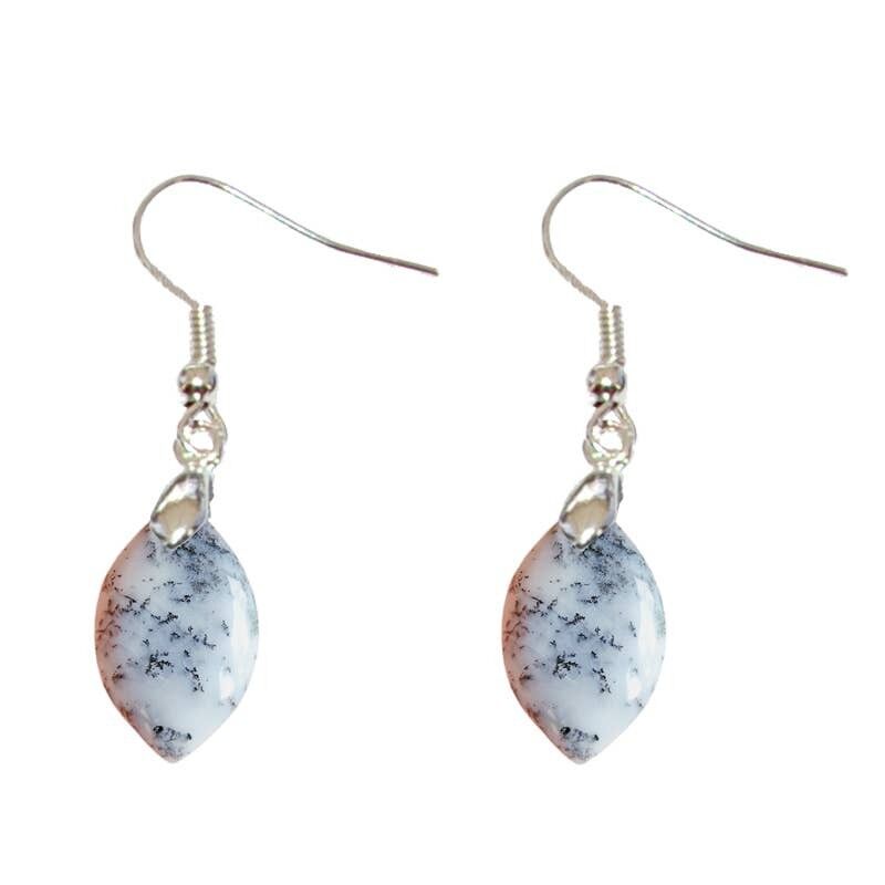 Orecchini in opale dendritico (merlinite) Marquise