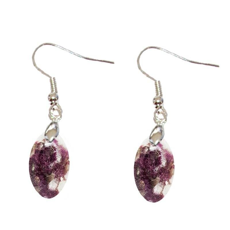 Orecchini ovali in tormalina rosa