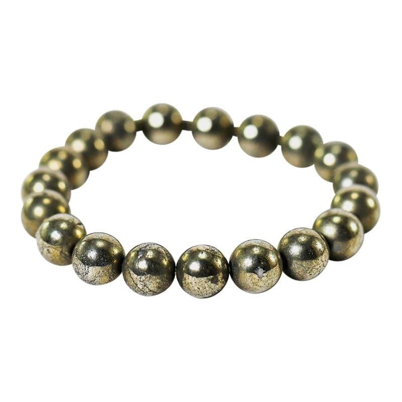 Braccialetto di perle di pirite 10 mm