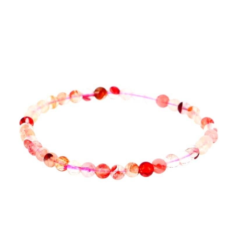 Perle di quarzo ematoide rosso 4 mm