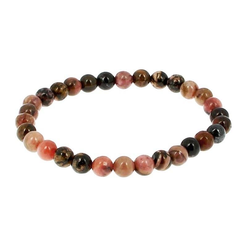 Bracciale in rodonite del Madagascar perline da 6 mm