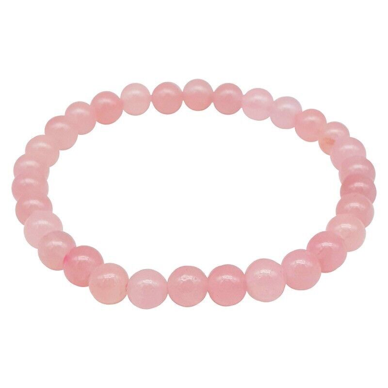 Bracciale Quarzo Rosa EXTRA Perline 6 mm