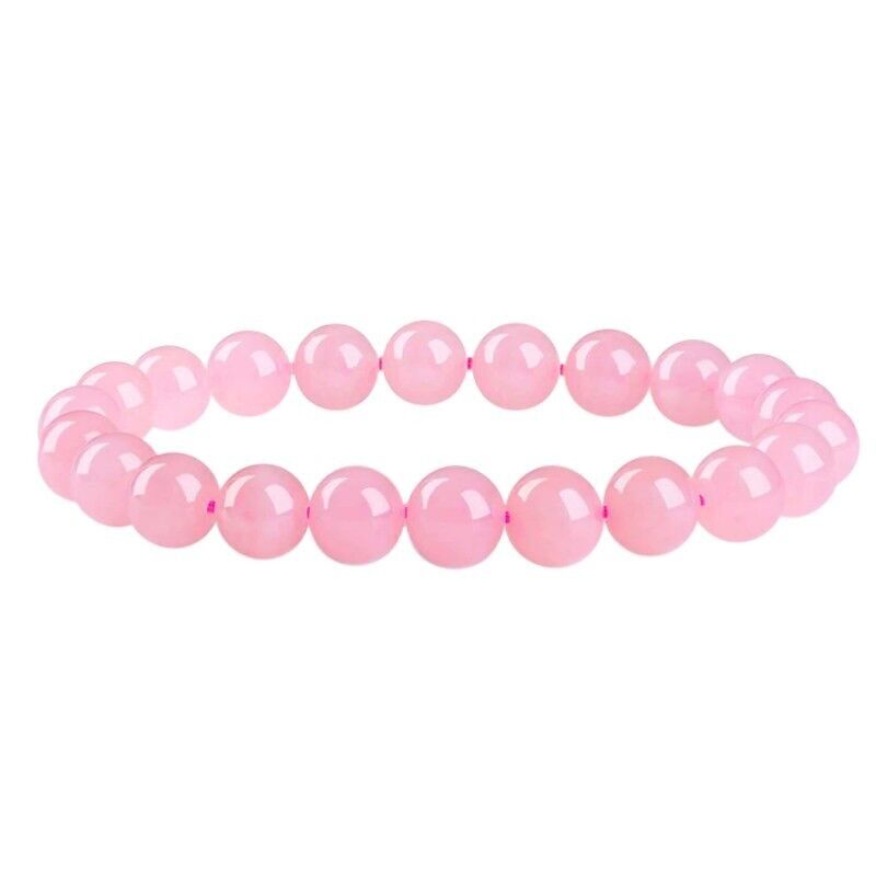 Bracciale Quarzo Rosa EXTRA Perline 8 mm