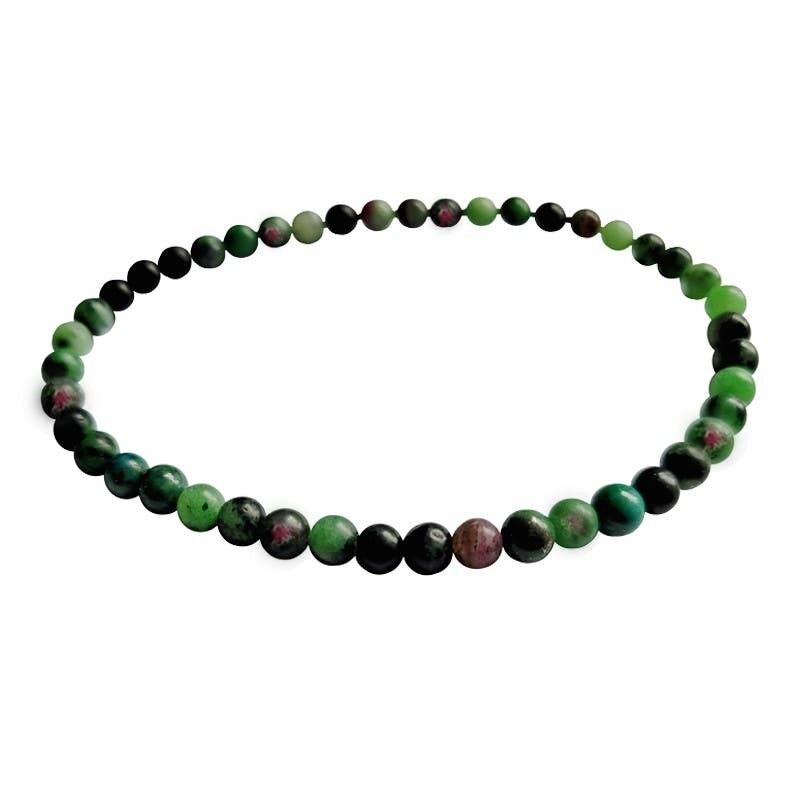Bracciale EXTRA Rubino su Zoisite Perle da 4 mm