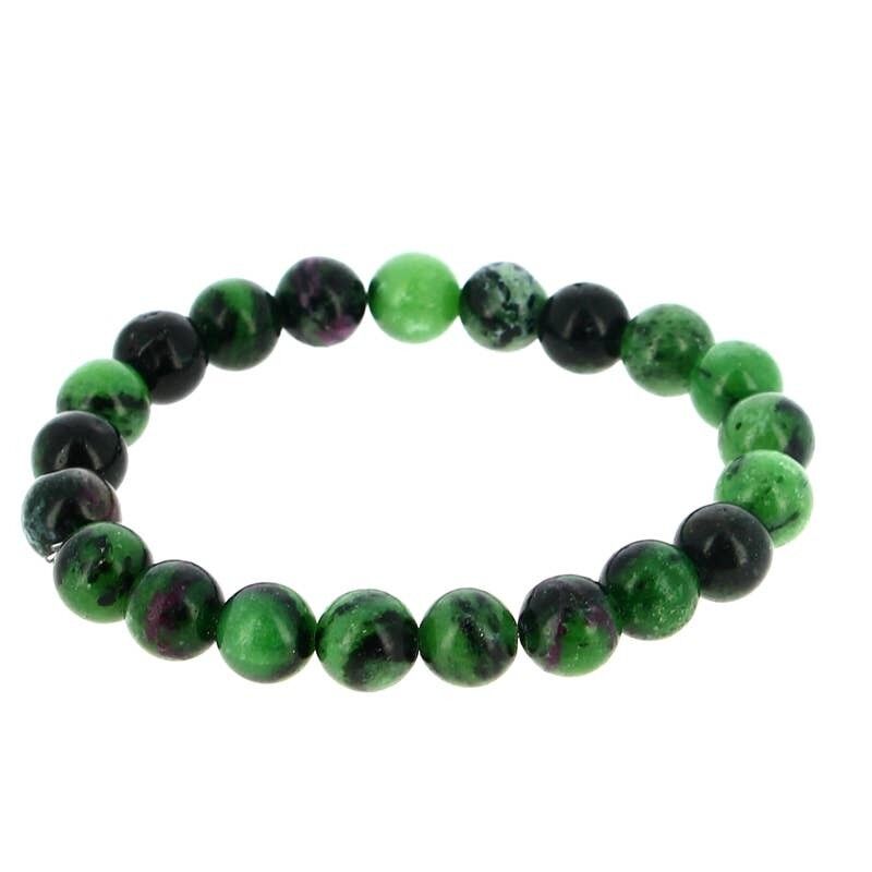 Bracciale EXTRA Rubino su Zoisite Perle da 8 mm