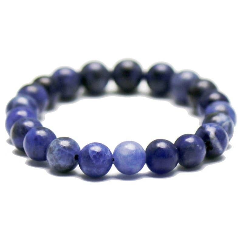 Braccialetto di perle di sodalite da 8 mm
