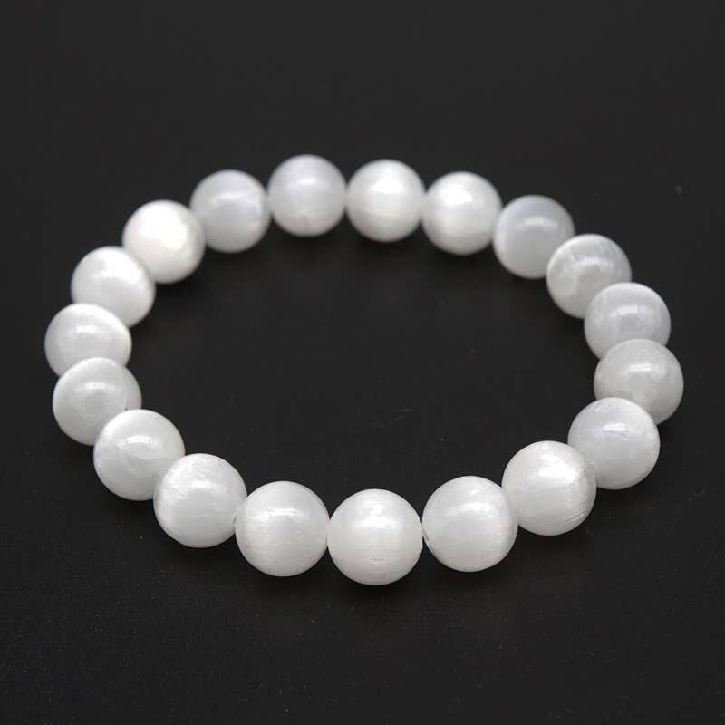 Bracciale Selenite EXTRA perline da 10 mm