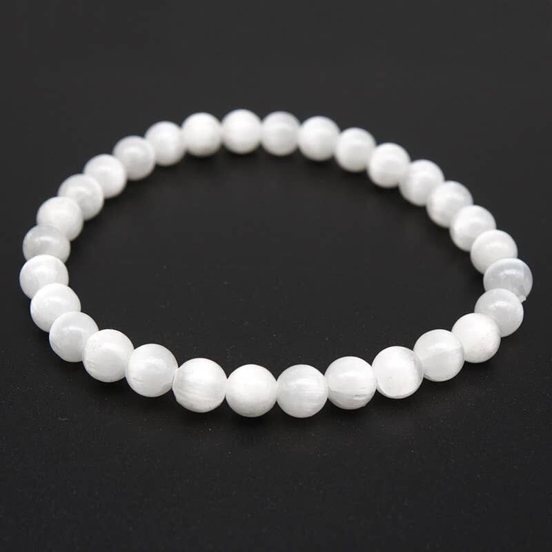 Bracciale Selenite EXTRA perline da 6 mm