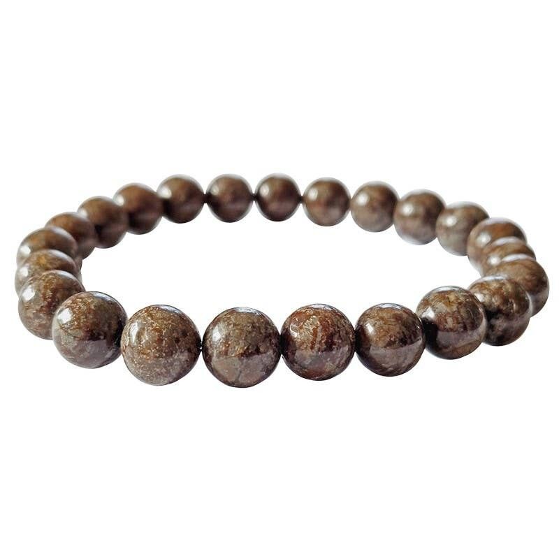 Bracciale in ossidiana marrone neve da 8 mm