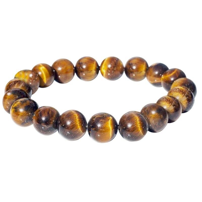 Bracciale occhio di tigre con perline da 10 mm