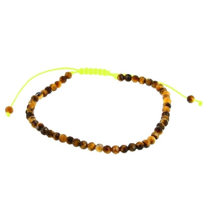 Bracciale in occhio di tigre con perle sfaccettate da 3 mm