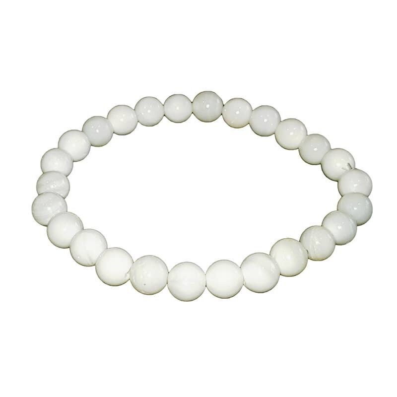 Weißes Perlmuttarmband mit 6 mm Perlen