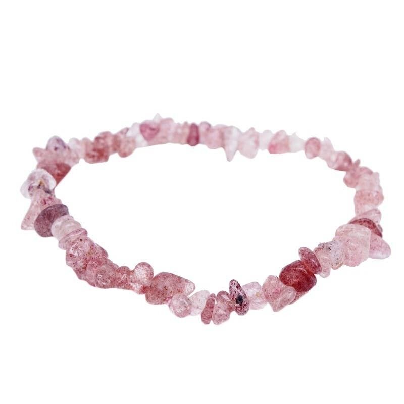 Bracciale in quarzo fragola (naturale) barocco