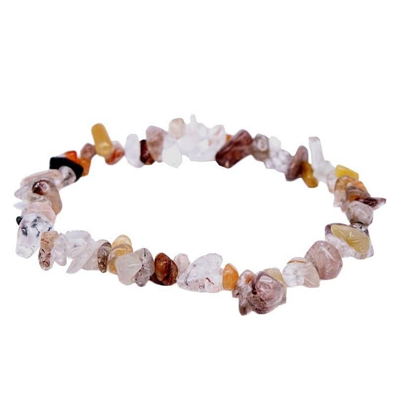 Bracciale in quarzo rutilato arcobaleno barocco