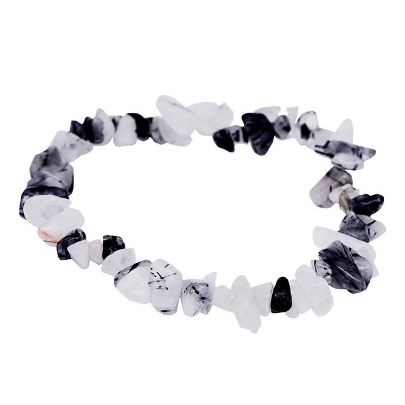 Bracciale in quarzo barocco e tormalina