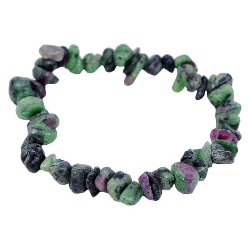 Bracciale con rubini su Zoisite barocca