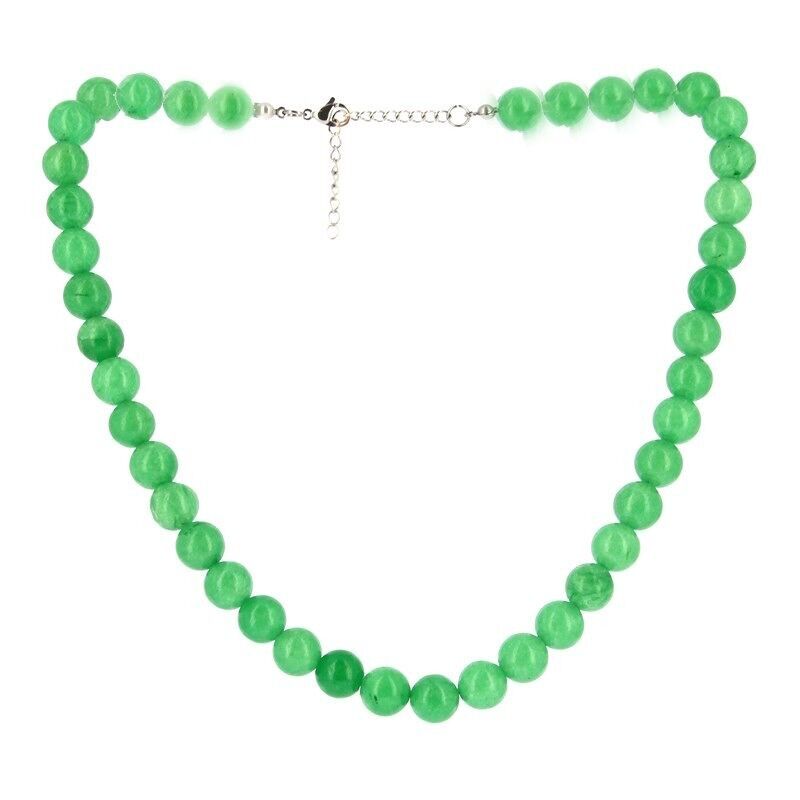 Collana di avventurina verde con perline da 10 mm