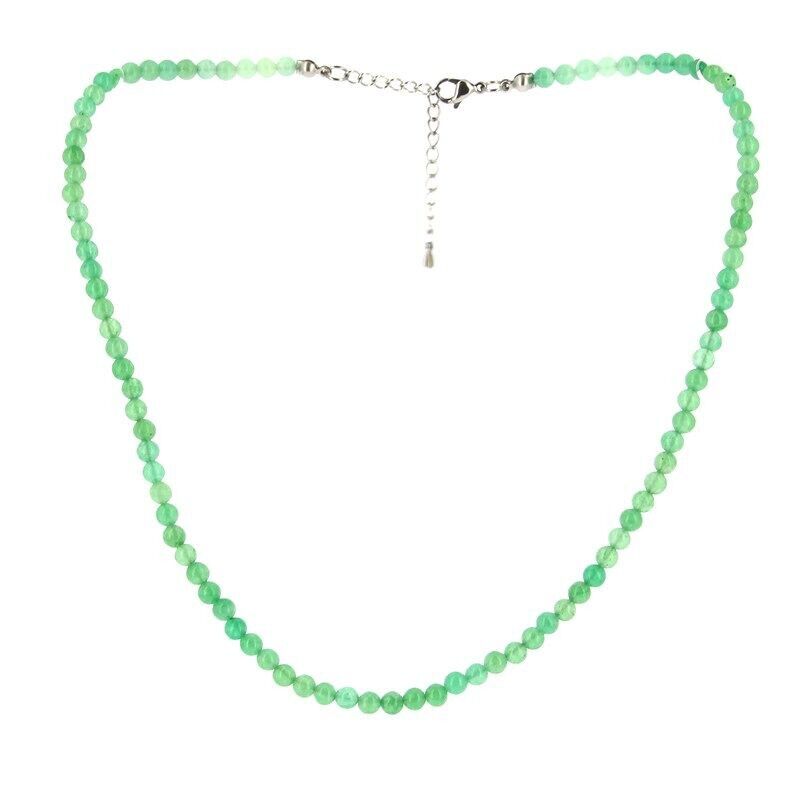 Collana in avventurina verde perle da 4 mm