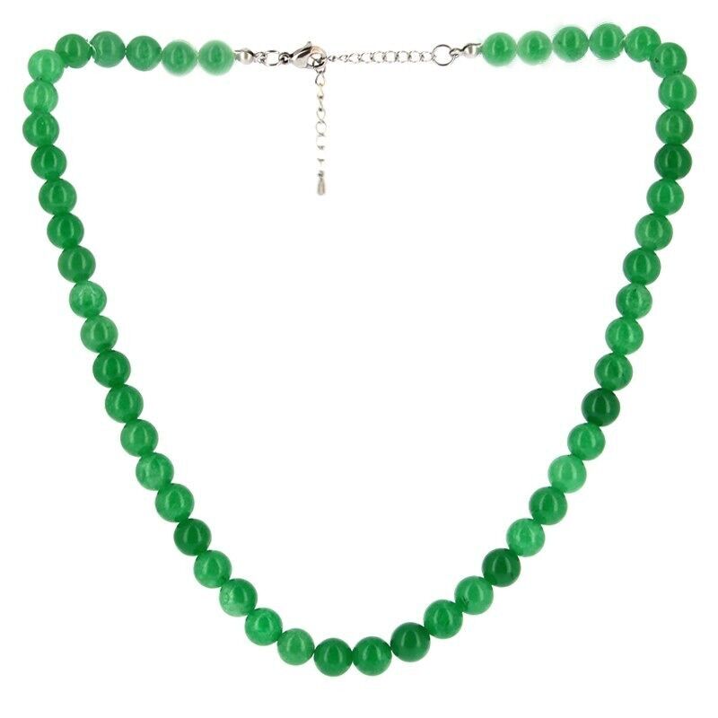Collana di perle di avventurina verde da 8 mm