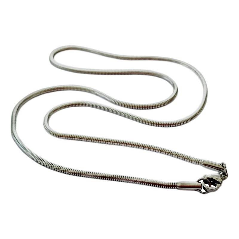 Catena IN ACCIAIO INOX 45 cm Diametro 2 mm Maglie "Serpente".