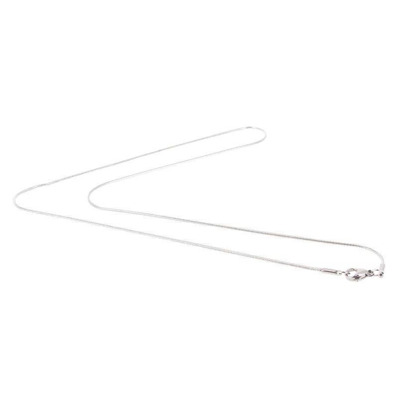 Catena in ottone placcato argento 925, 42 cm di diametro. 0.Serpente da 9 mm