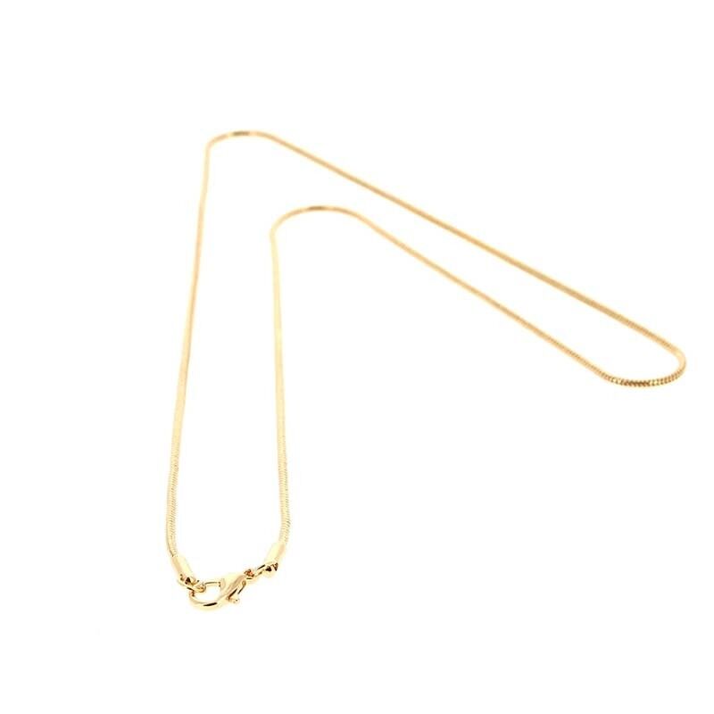 Catena da 50 cm Ø 2 mm Maglia "Snake" in ottone placcato oro