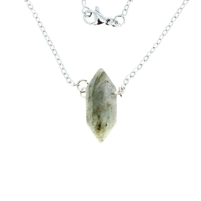 Collana con punta in labradorite bitterminata