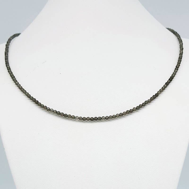 Collana in quarzo fumé sfaccettato
