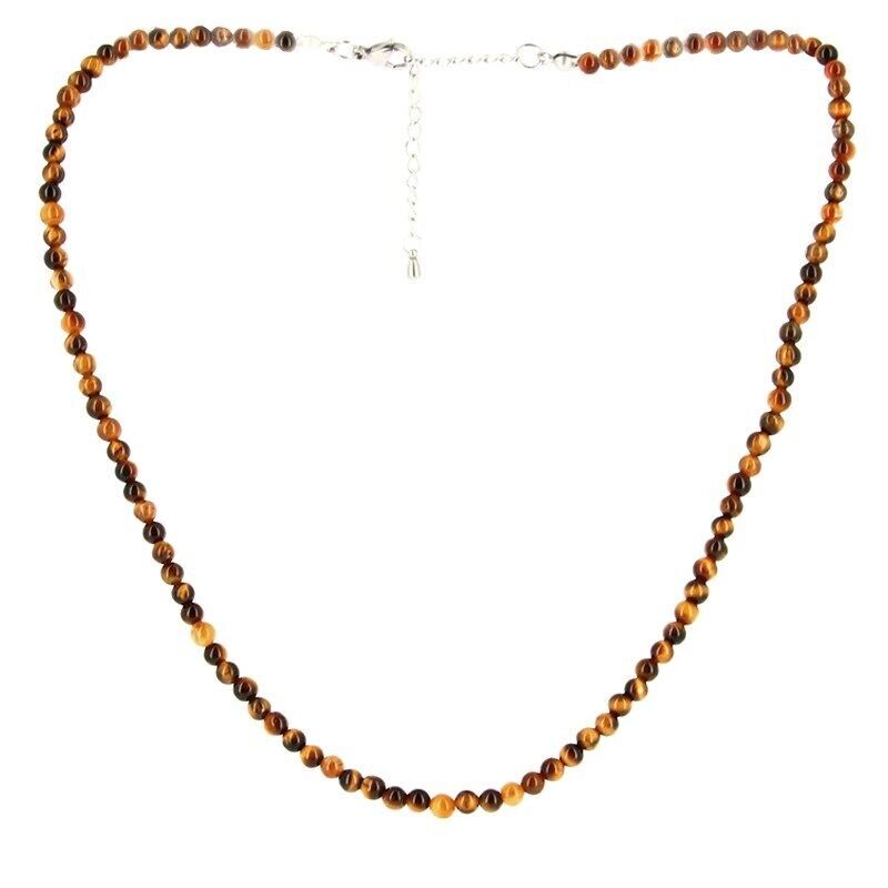 Collar de ojo de tigre con cuentas de 4 mm