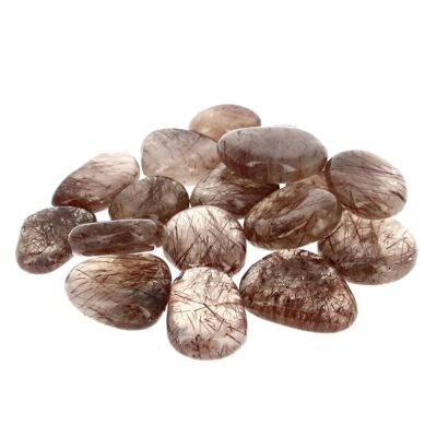 500 g Flat Quartz Pebbles with Rutile Inclusions EXTRA from Ma