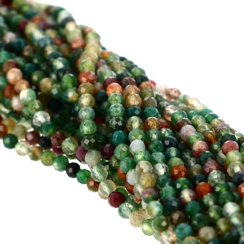 3 mm facettierte indische Achatperlen