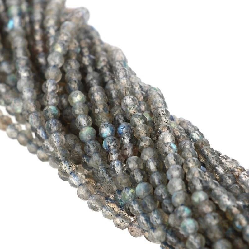EXTRA Facettierte Labradorit Perlen 3 mm