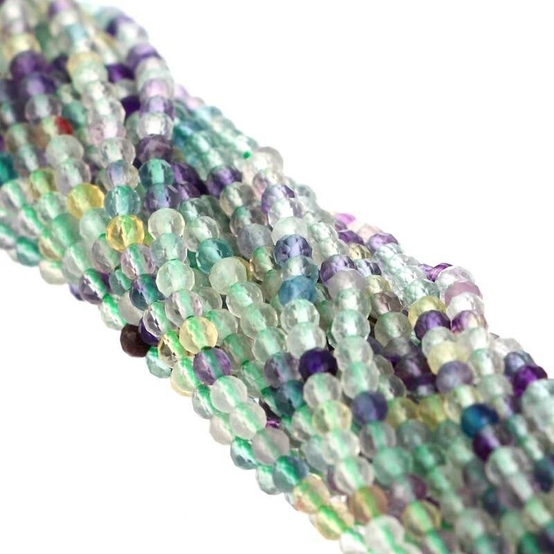 3 mm facettierte Fluoritperlen