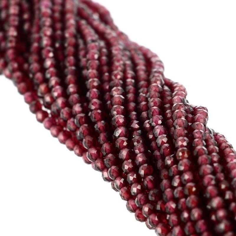 3 mm facettierte Granatperlen