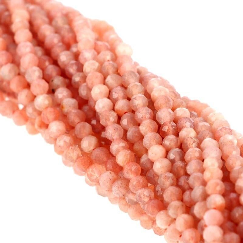 3 mm facettierte Sonnensteinperlen