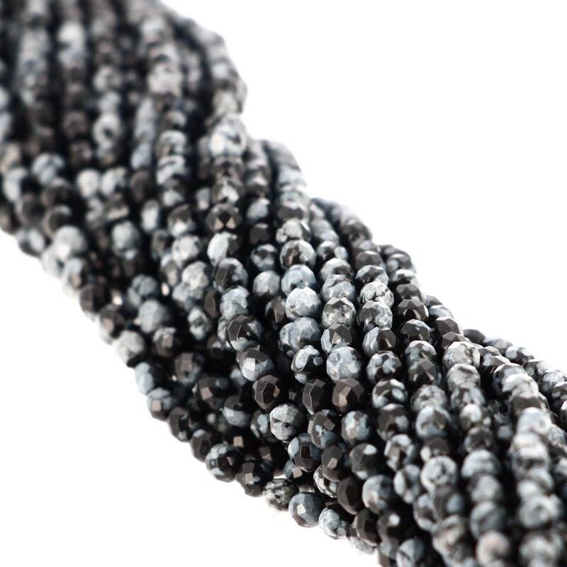 3mm facettierte Schneeflocken-Obsidianperlen
