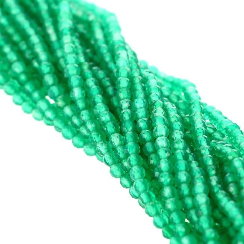 3 mm facettierte grüne Achatperlen