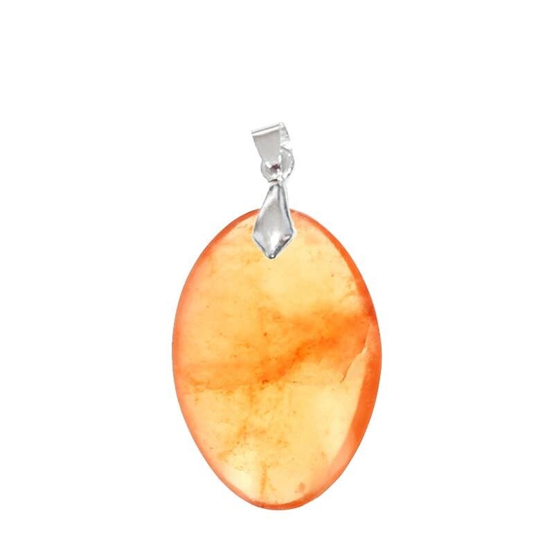 Ovale gelbe Opalanhänger - OPJO26-27